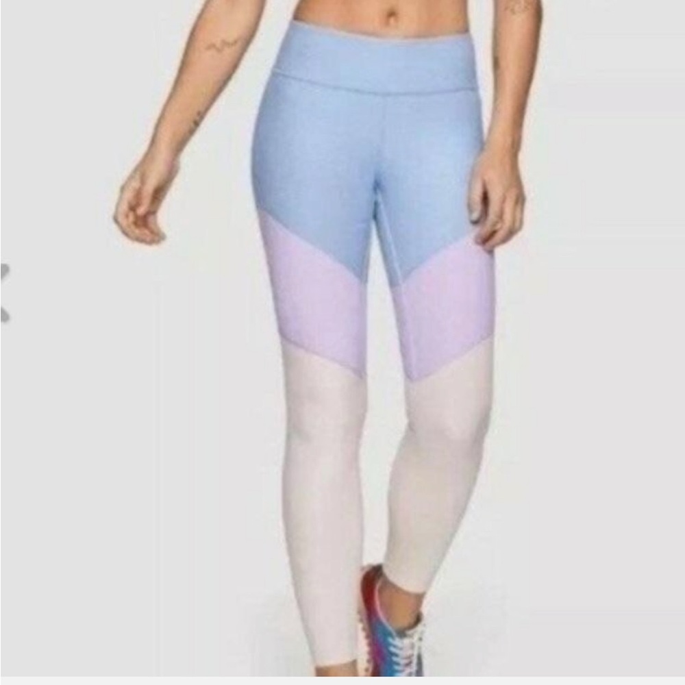 Outdoor Voices Women's Tri-Color Leggings - Light Blue, Lavender, White